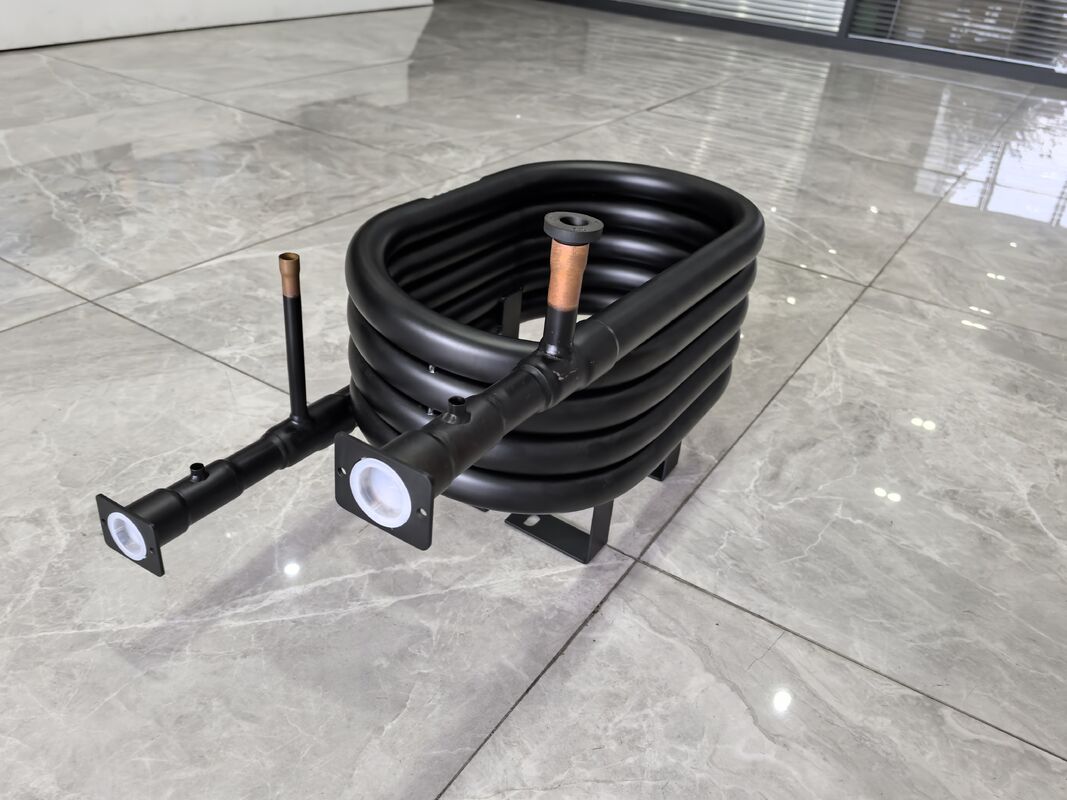 ความดันน้ํา 1.0Mpa เครื่องแลกเปลี่ยนความร้อนแบบโคเอชเชียล เหมาะสําหรับสารเย็น R22 R134a R407c R410a R32 R290 ความจุ 5 ถึง 300kgs