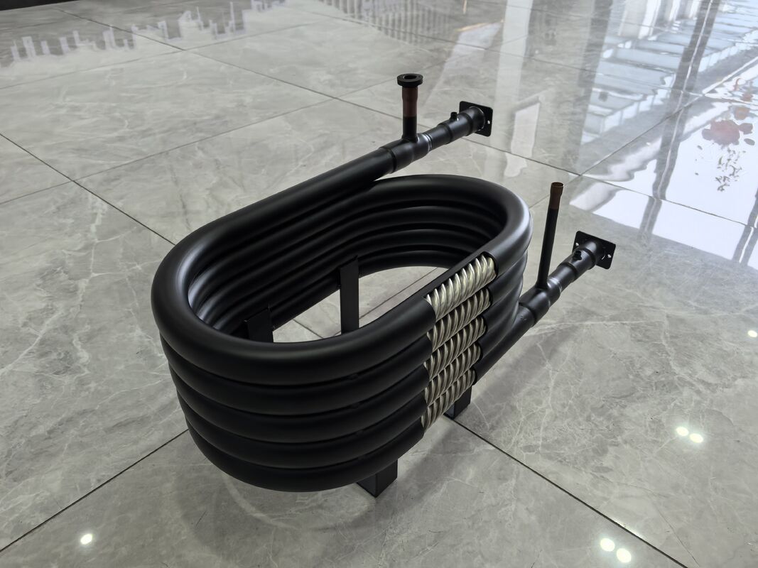 SPHC Tube Steel HVAC เครื่องแลกเปลี่ยนความร้อนแบบโคกเซียล พร้อมโครงสร้างการบิดสไพร่ที่ออกแบบสําหรับการนําความร้อน