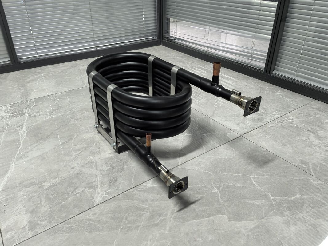 ความจุในการทําความร้อน 6 ถึง 36KW เครื่องแลกเปลี่ยนความร้อนแบบโคเอชเชียล ด้วยความดันด้านด้านเย็น 4.2MPa และการออกแบบที่ทนทานต่อการกัดกรองสําหรับการใช้งานทางทะเลและอุตสาหกรรม