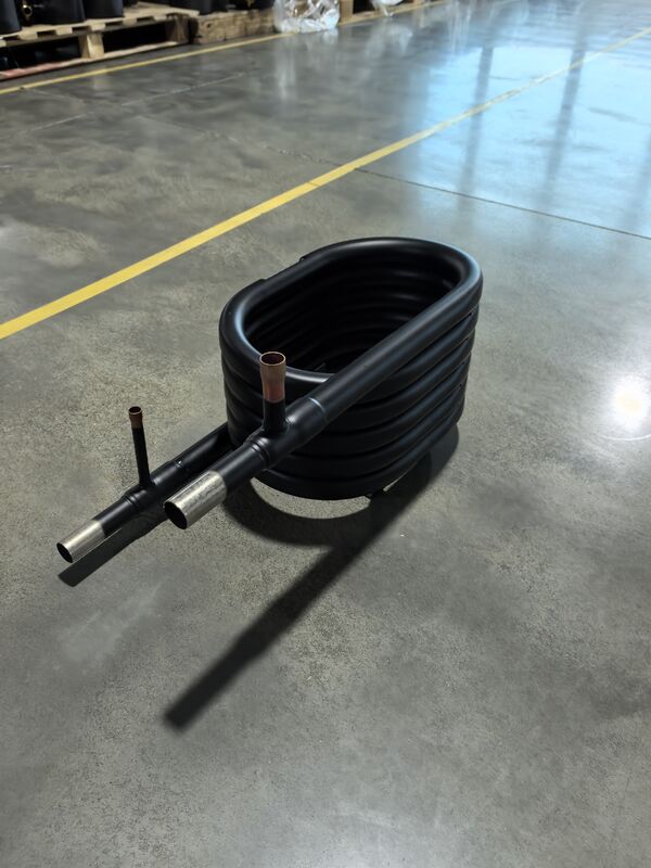 เครื่องแลกเปลี่ยนความร้อนแบบโคแอกเซียลสแตนเลสพร้อมแรงดันฝั่งน้ำ 1.0Mpa และช่องออกสารทำความเย็นที่ปรับแต่งได้สำหรับระบบ HVAC