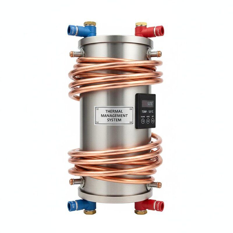 R22 เครื่องแลกเปลี่ยนความร้อนแบบโคเอชเชียลประเภทเครื่องเย็นที่มีการสร้างท่อสกัดสปีรัลและความกว้าง 140 มม. เพื่อการจัดการความร้อนอย่างมีประสิทธิภาพ