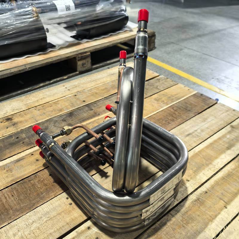 Tube ใน Tube Coaxial Heat Exchanger ด้วยความหนาของท่อภายใน 0.6 มิลลิเมตร วัสดุ TA1 ไทเทเนียม และแรงดันด้านด้านเย็น 4.2MPA